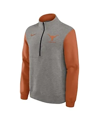 Nike Men's Heather Gray/Texas Orange Texas Longhorns Club Fleece Half-Zip Pullover Sweatshirt