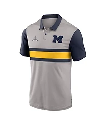 Jordan Men's Gray/Navy Michigan Wolverines Vapor Performance Polo Shirt