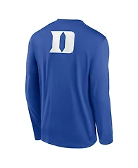 Nike Men's Royal Duke Blue Devils Primetime Campus 2-Hit Legend Long Sleeve T-Shirt