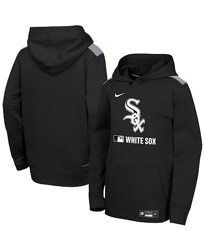 Nike Big Boys and Girls Black Chicago White Sox Authentic Collection Therma-fit Hoodie
