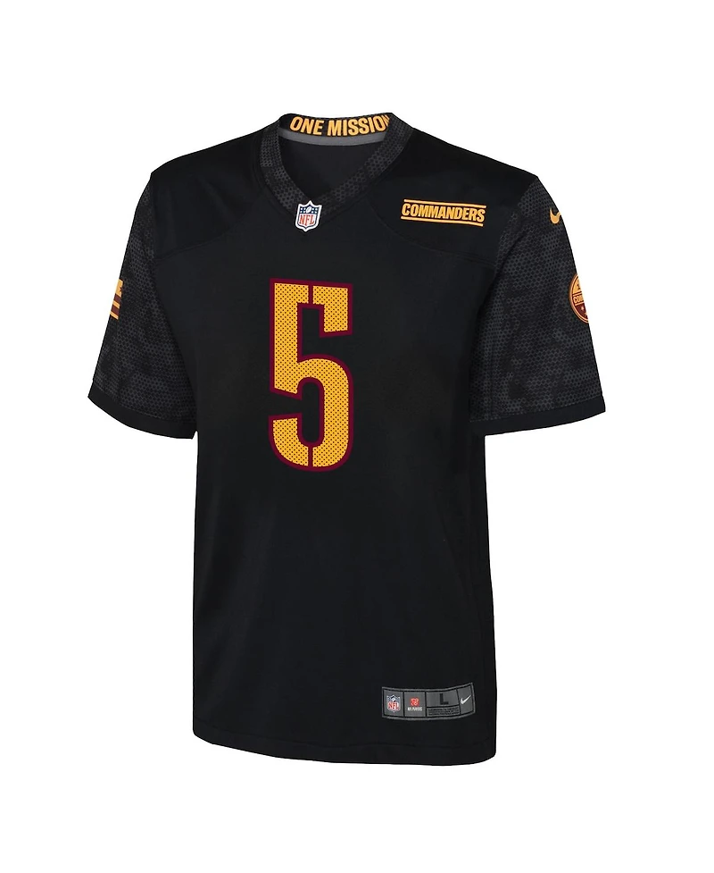 Nike Big Boys and Girls Jayden Daniels Black Washington Commanders Alternate Game Jersey