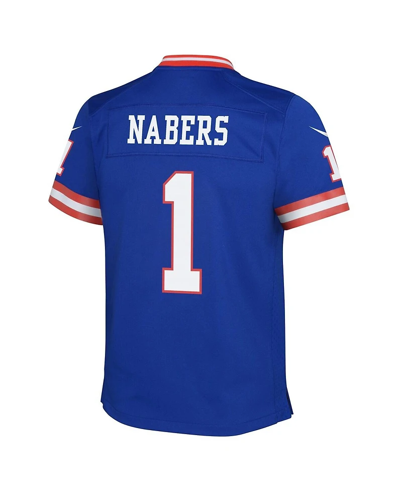 Nike Big Boys and Girls Malik Nabers Royal New York Giants Alternate Game Jersey