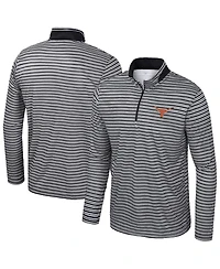 Colosseum Men's Black Texas Longhorns Striped Quarter-Zip Sweatshirt
