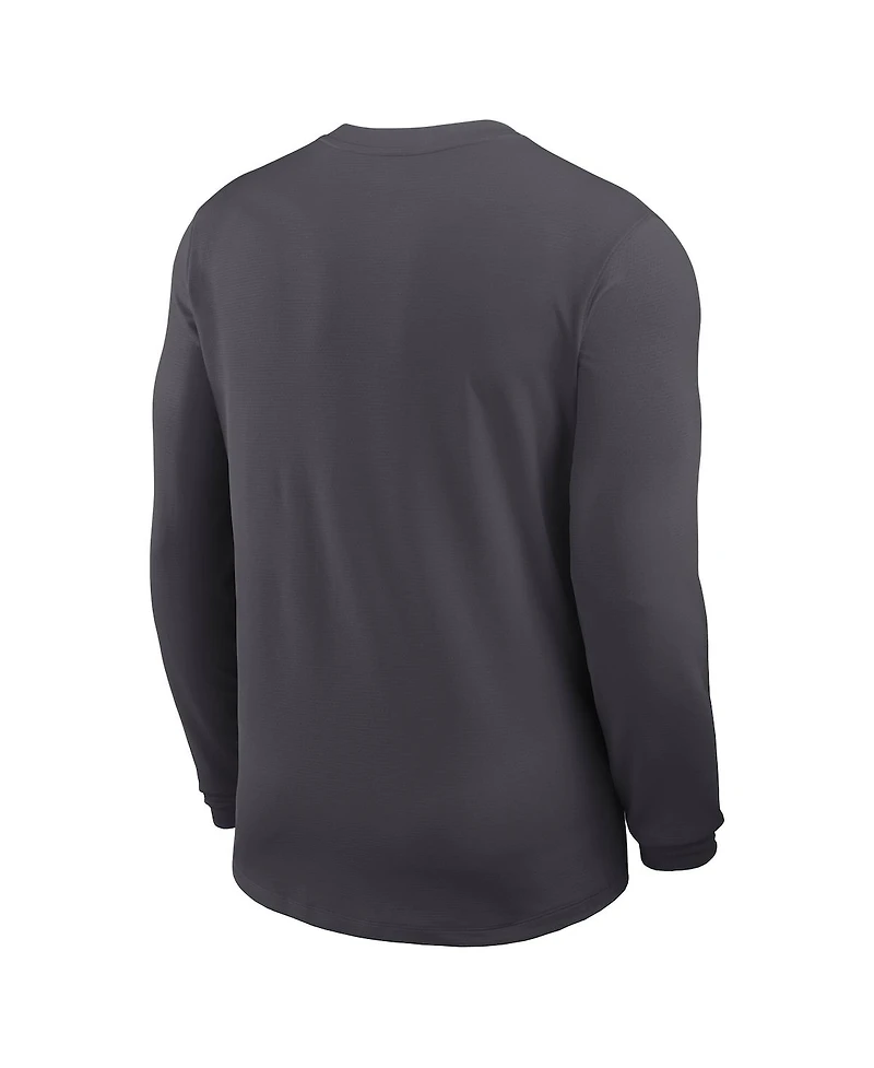 Jordan Men's Anthracite Ucla Bruins 2025 Sideline Coach Uv Performance Long Sleeve T-Shirt