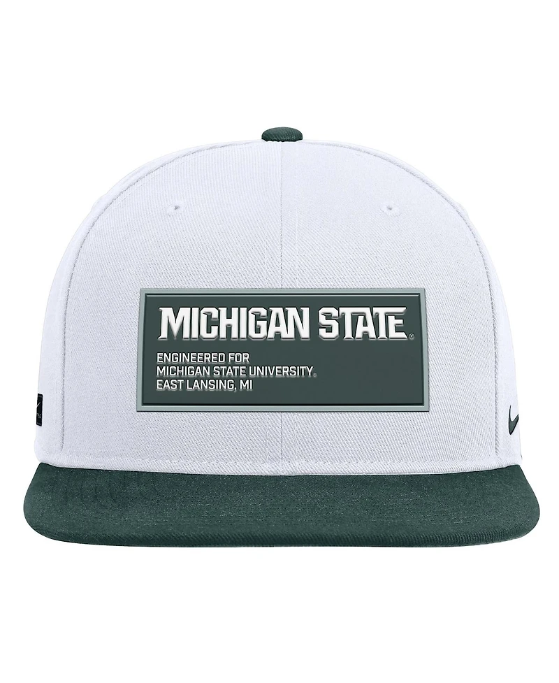Nike Men's White/Green Michigan State Spartans 2025 On-field Patch Pro Dri-fit Snapback Hat
