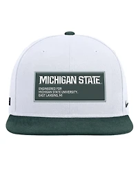 Nike Men's White/Green Michigan State Spartans 2025 On-field Patch Pro Dri-fit Snapback Hat
