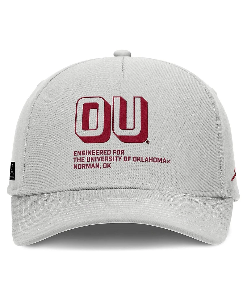 Jordan Men's Gray Oklahoma Sooners 2025 Sideline Dust Pinched Rise Adjustable Hat