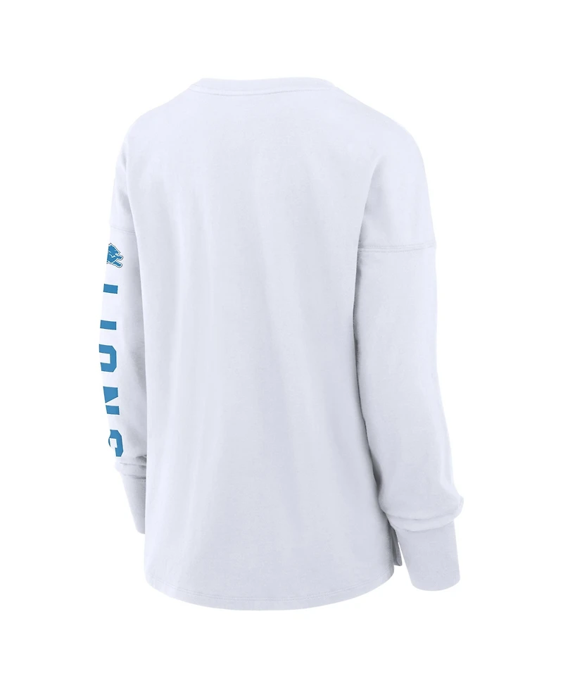 Fanatics Women's White Detroit Lions Hometown Legacy Long Sleeve T-Shirt