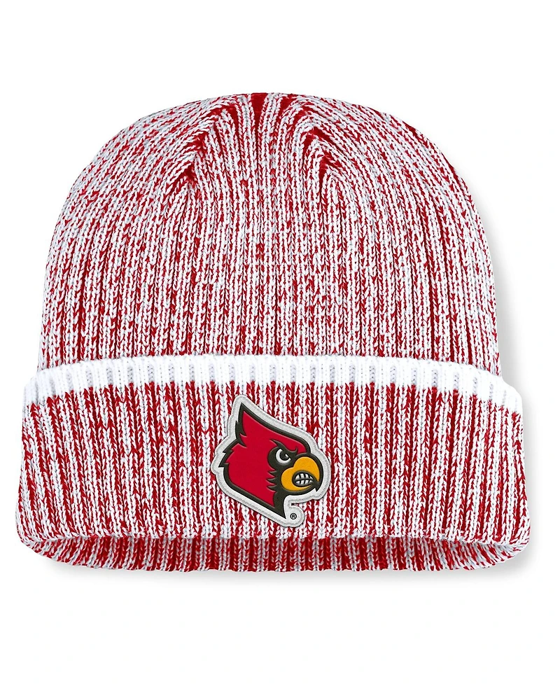 Fanatics Men's Red/White Louisville Cardinals Haze Cuffed Knit Hat