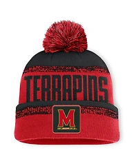 Fanatics Men's Red/Black Maryland Terrapins Thrive Cuffed with Pom Knit Hat