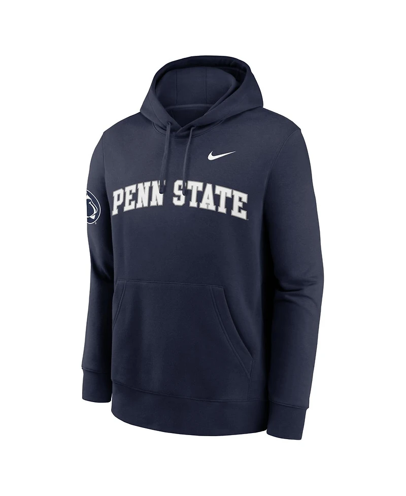 Nike Men's Navy Penn State Nittany Lions 2025 Sideline Club Fleece Pullover Hoodie