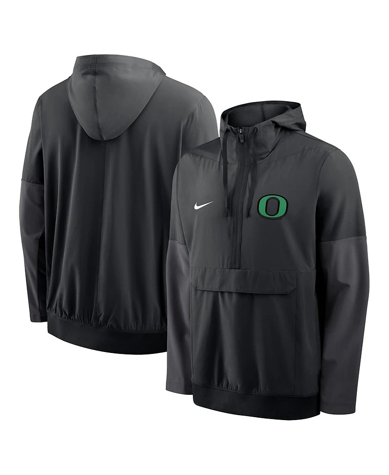 Nike Men's Black Oregon Ducks Anorak Half-Zip Hoodie Jacket