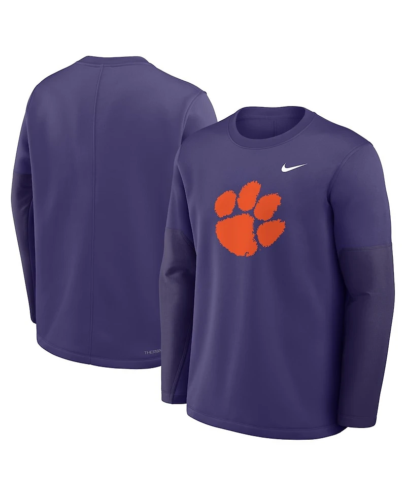 Nike Men's Purple Clemson Tigers 2025 Sideline Coach Performance Long Sleeve T-Shirt