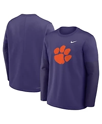 Nike Men's Purple Clemson Tigers 2025 Sideline Coach Performance Long Sleeve T-Shirt