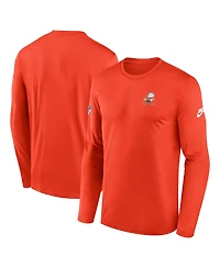 Nike Men's Orange Cleveland Browns Legend Small Logo Performance Long Sleeve T-Shirt