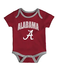 Outerstuff Baby Boys and Girls 3-Pack Alabama Crimson Tide All Day Play Bodysuit Set