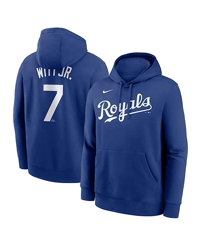Nike Men's Bobby Witt Jr. Royal Kansas City Royals Player Name Number Club Fleece Pullover Hoodie