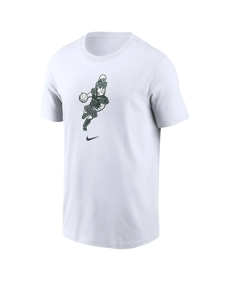 Nike Men's White Michigan State Spartans Basketball Sparty Sport T-Shirt
