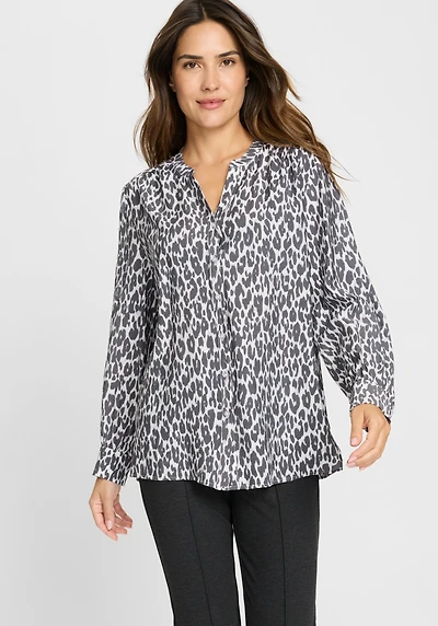 Olsen Women's Leopard Tunic Shirt