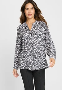 Olsen Women's Leopard Tunic Shirt