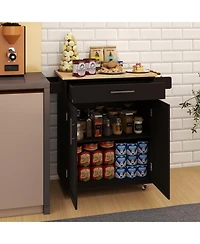Casainc Rolling Kitchen Island Cart with Drawer, Cabinet