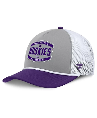 Fanatics Men's Gray/Purple Washington Huskies Course Foam-Front Adjustable Trucker Hat