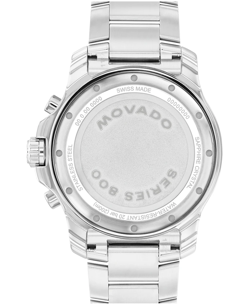 Movado Men's Series 800 Swiss Quartz Chrono Performance Stainless Steel Watch, 42mm