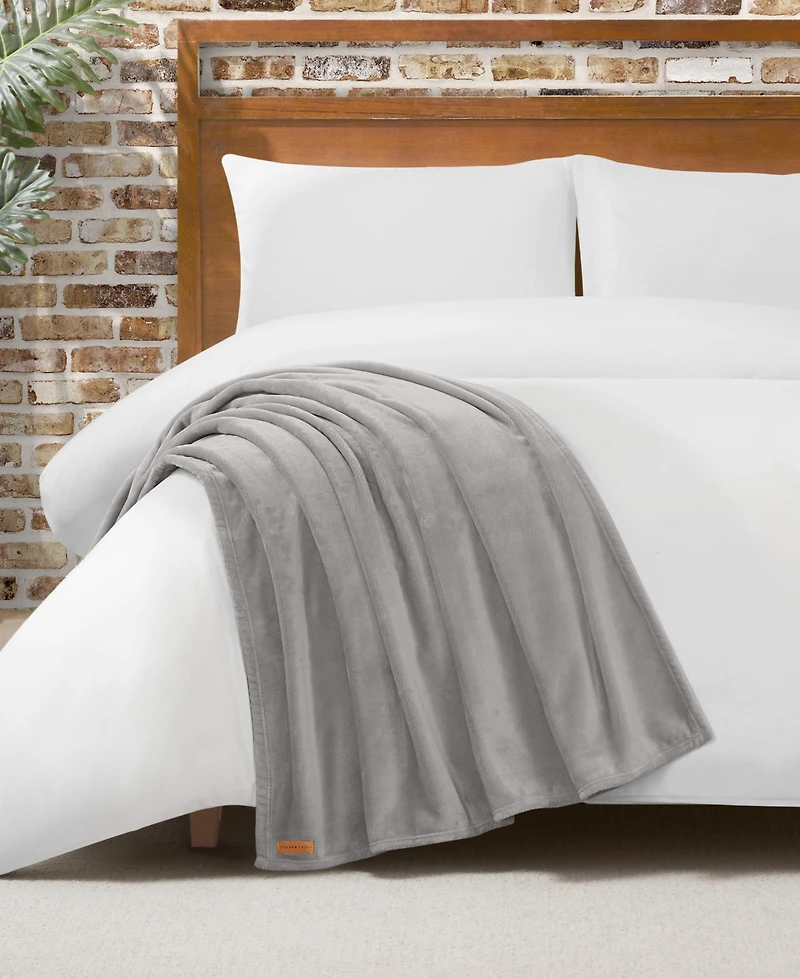 Lucky Brand Solid Plush Throw, 50" x 70"
