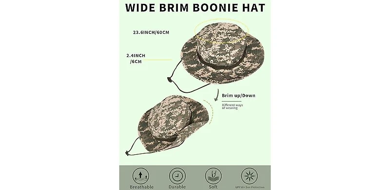 Multijoy Sun Hats for Men Women Bucket Hat Upf 50+ Boonie Foldable Uv Protection Hiking Beach Fishing Summer Safari