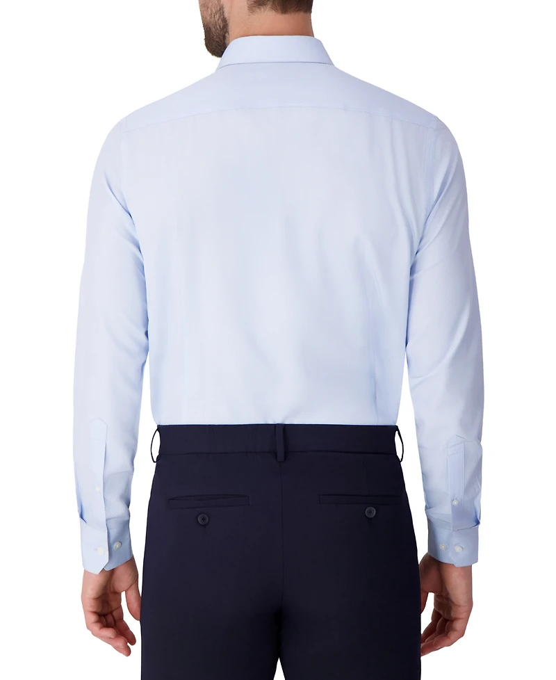 Report Collection Men's Long Sleeve 4-Way Geo Print Stretch Dress Shirt