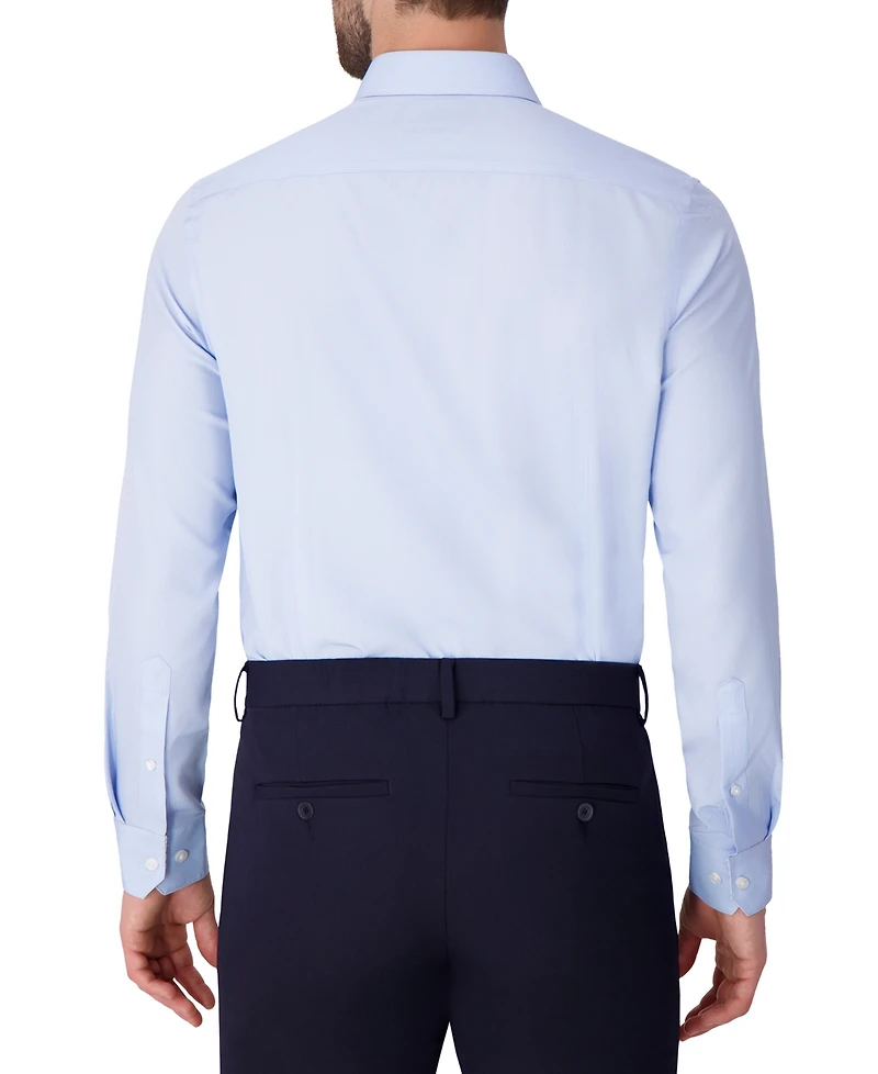 Report Collection Men's Long Sleeve 4-Way Geo Print Dress Shirt