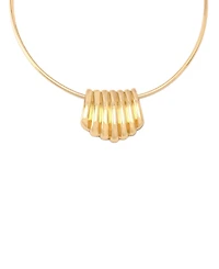 Robert Lee Morris Soho Gold Ribbed Tube Statement Wire Necklace