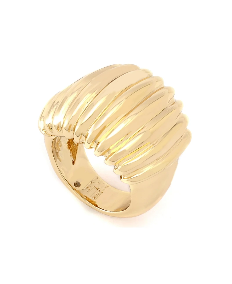 Robert Lee Morris Soho Gold Ribbed Tube Band Ring