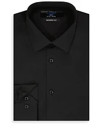 Report Collection Men's Long Sleeve 4-Way Solid Woven Dress Shirt