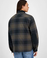 Sun + Stone Men's Mack Long Sleeve Snap-Front Plaid Shirt Jacket, Macy's Exclusive