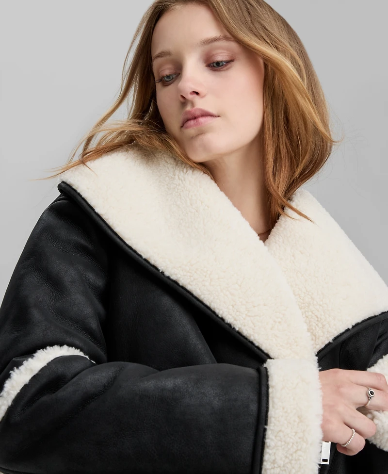 And Now This Petite Long Sleeve Sherpa Jacket, Macy's Exclusive
