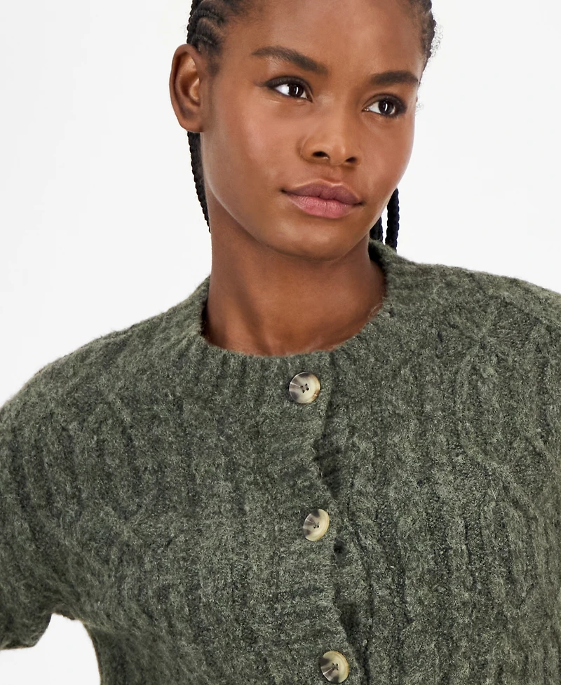 And Now This Women's Flecked Cable-Knit Cropped Cardigan, Macy's Exclusive