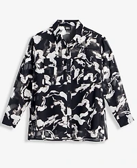 I.n.c. International Concepts Women's Printed Long-Sleeve Blouse, Macy's Exclusive