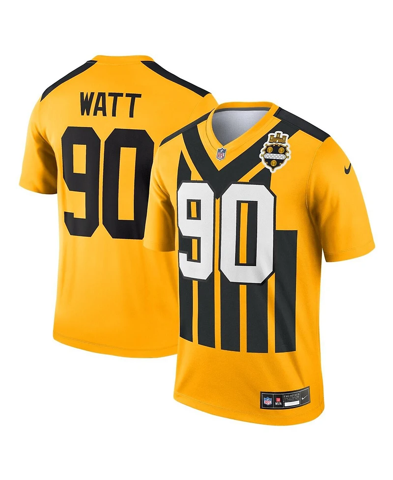 Nike Men's T.j. Watt Gold Pittsburgh Steelers Alternate 1933 Throwback Legend Player Performance Jersey