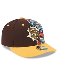 New Era Men's Brown/Gold San Diego Padres 2025 Mlb Diamond Hero Edition Low Profile 59FIFTY Fitted Hat
