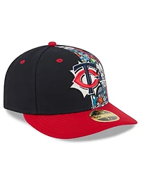 New Era Men's Navy/Red Minnesota Twins 2025 Mlb Diamond Hero Edition Low Profile 59FIFTY Fitted Hat