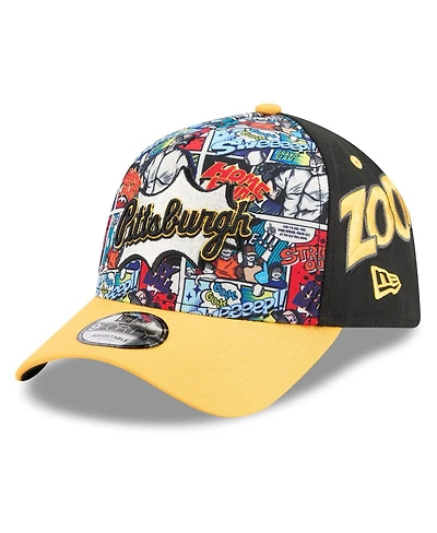New Era Men's Black/Gold Pittsburgh Pirates 2025 Mlb Diamond Hero Edition A-Frame 9FORTY Adjustable Hat