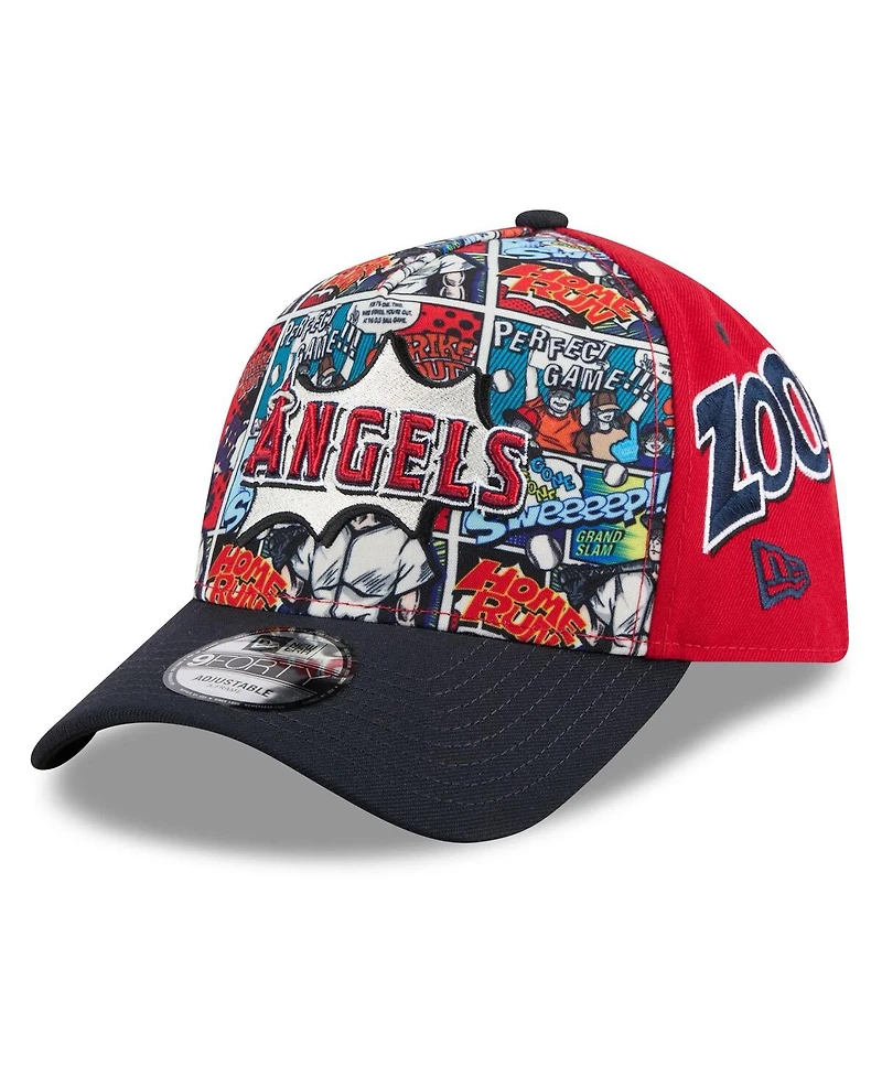 New Era Men's Red/Navy Los Angeles Angels 2025 Mlb Diamond Hero Edition A-Frame 9FORTY Adjustable Hat