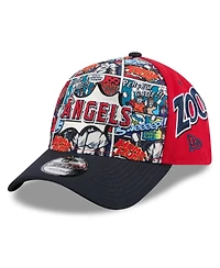 New Era Men's Red/Navy Los Angeles Angels 2025 Mlb Diamond Hero Edition A-Frame 9FORTY Adjustable Hat