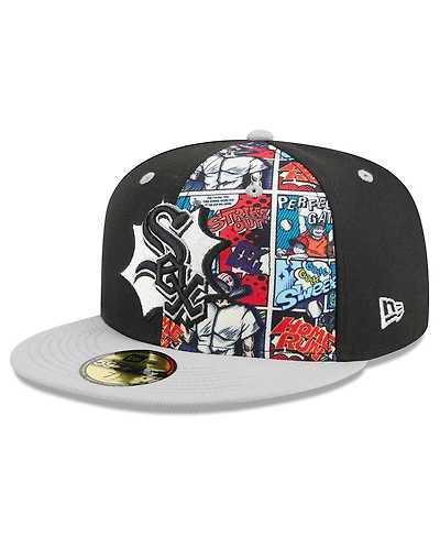New Era Men's Black/Gray Chicago White Sox 2025 Mlb Diamond Hero Edition 59FIFTY Fitted Hat