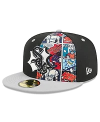 New Era Men's Black/Gray Chicago White Sox 2025 Mlb Diamond Hero Edition 59FIFTY Fitted Hat
