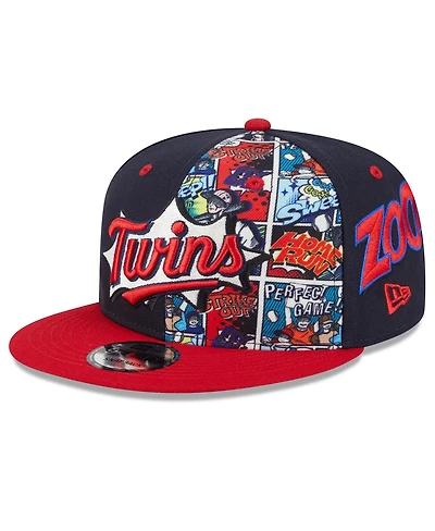 New Era Big Boys and Girls Navy/Red Minnesota Twins 2025 Mlb Diamond Hero Edition 9FIFTY Snapback Hat