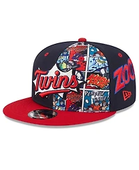New Era Big Boys and Girls Navy/Red Minnesota Twins 2025 Mlb Diamond Hero Edition 9FIFTY Snapback Hat