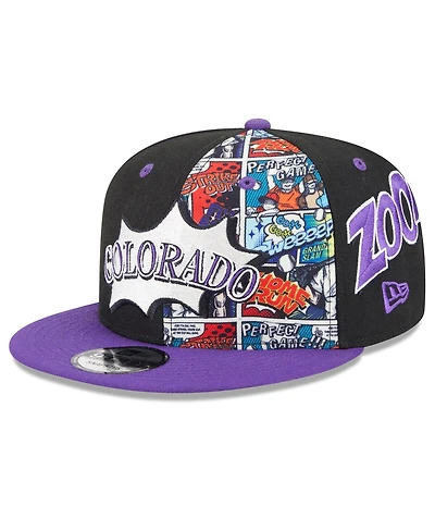 New Era Big Boys and Girls Black/Purple Colorado Rockies 2025 Mlb Diamond Hero Edition 9FIFTY Snapback Hat