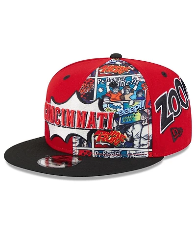 New Era Big Boys and Girls Red/Black Cincinnati Reds 2025 Mlb Diamond Hero Edition 9FIFTY Snapback Hat